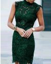 Атрактивна дамска рокля в тъмнозелено - код 9984