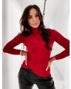 Дамска блуза с поло яка  в червено - код  8861