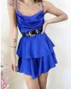 Кокетна дамска рокля в синьо - код 0749