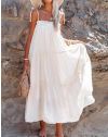 Свободна дамска рокля в бяло - код 0757