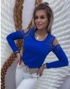 Атрактивна дамска блуза в синьо - код 50588