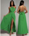 Дълга елегантна рокля в зелено - код 9578