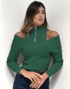Атрактивна дамска блуза в зелено - код 2465