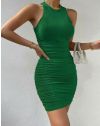 Вталена дамска рокля в зелено - код 11504