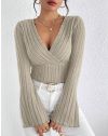 Дамска блуза с атрактивни ръкави в бежово - код 169330
