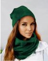Комплект шал и шапка в зелено - код 2458