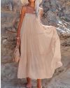 Свободна дамска рокля в бежово - код 0757