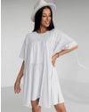 Свободна дамска рокля в бяло - код 3290