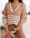 Атрактивна дамска блуза в цвят пудра - код 72511