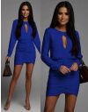 Атрактивна дамска рокля в синьо - код 0302