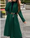 Дамско дълго палто в тъмнозелено - код 1566