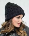 Плетена дамска шапка в черно - код WH16