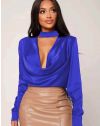 Елегантна дамска блуза в синьо - код 9783