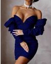 Атрактивна дамска рокля в синьо - код 0339