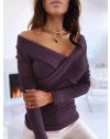 Екстравагантна дамска блуза в тъмнолилаво - код 0308