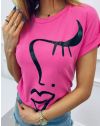 Атрактивна дамска тениска в цвят циклама - код 15211