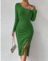 Ефектна дамска рокля в зелено - код 32899