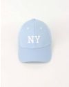 Атрактивна дамска шапка "NY" с козирка в светлосиньо - код WH7531