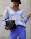 Ефектна дамска блуза в синьо - код 8927