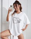 Дамска тениска "TEA SHIRT" в бяло - код 001209