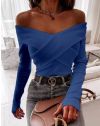Екстравагантна дамска блуза в синьо - код 0308