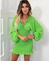 Стилна дамска рокля в зелено - код 8744