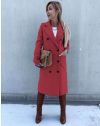 Дамско палто в червено - код 7843