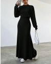 Дамска рокля с допълнителна горна част в черно - код 32999