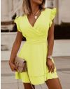 Кокетна дамска рокля в жълто - код 5653