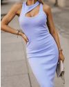 Атрактивна дамска рокля в лилаво - код 10877