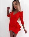 Кокетна дамска рокля в червено - код 6142