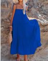Свободна дамска рокля в синьо - код 0757