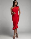 Стилна дамска рокля в червено - код 7568