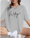 Дамска тениска "Wifey" в сиво - код 001211