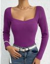 Aтрактивна дамска блуза в тъмнолилаво - код 52042