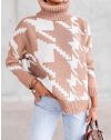 Атрактивен дамски пуловер в цвят пудра - код 1019